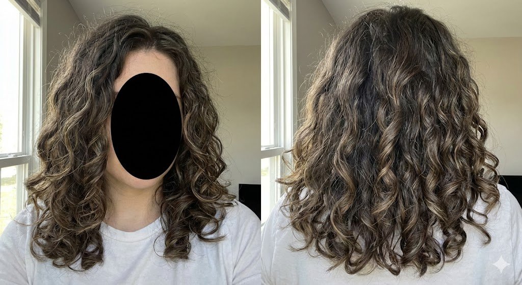 Close up of woman with defined 3a hair type curls